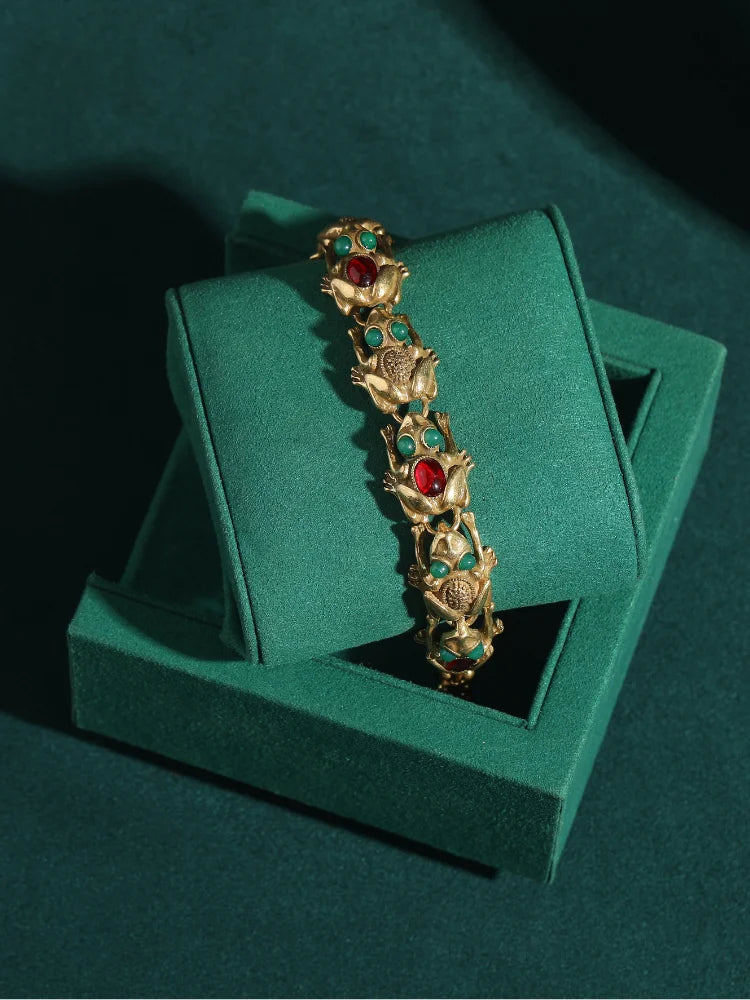 18K Gold Frog Plated Bracelet