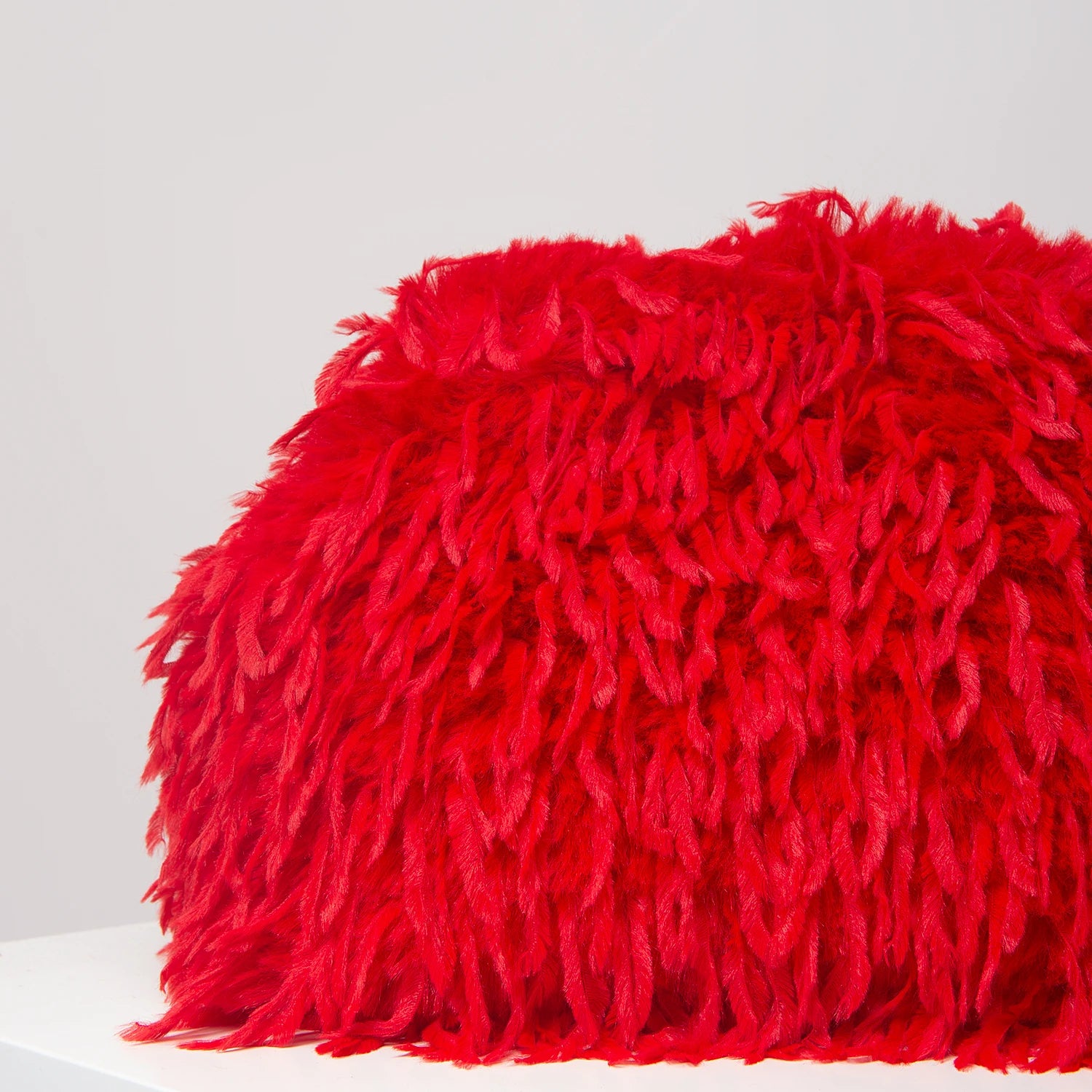 Oversized Faux Feather Clutch Bag