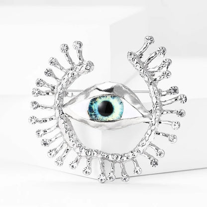 Rhinestone Eye Brooch