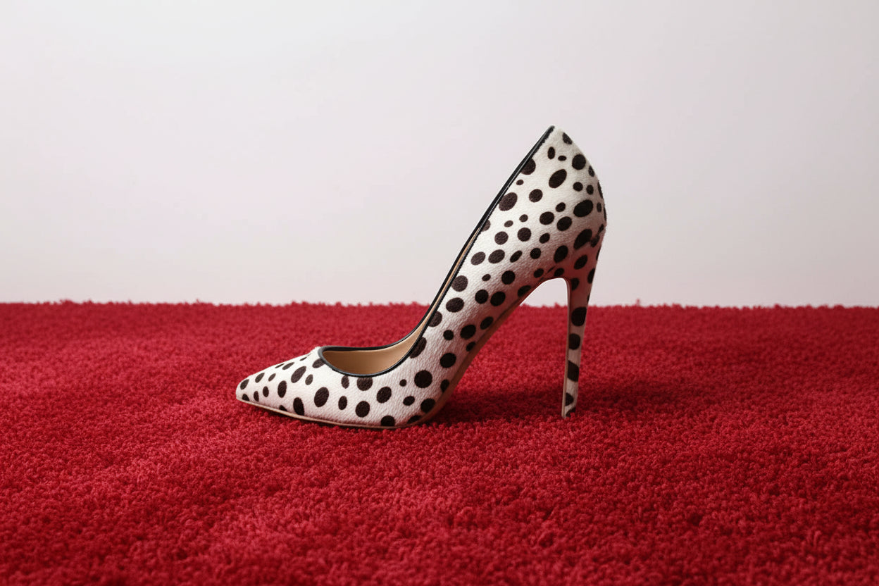 Dalmatian Flock High Heels
