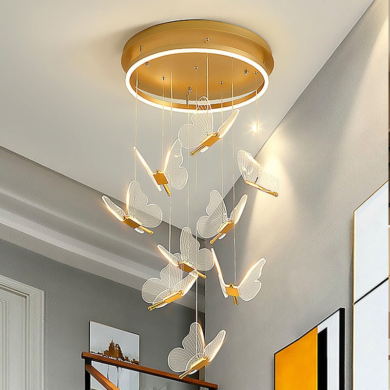 Nordic Butterfly Chandelier - Floral Fawna