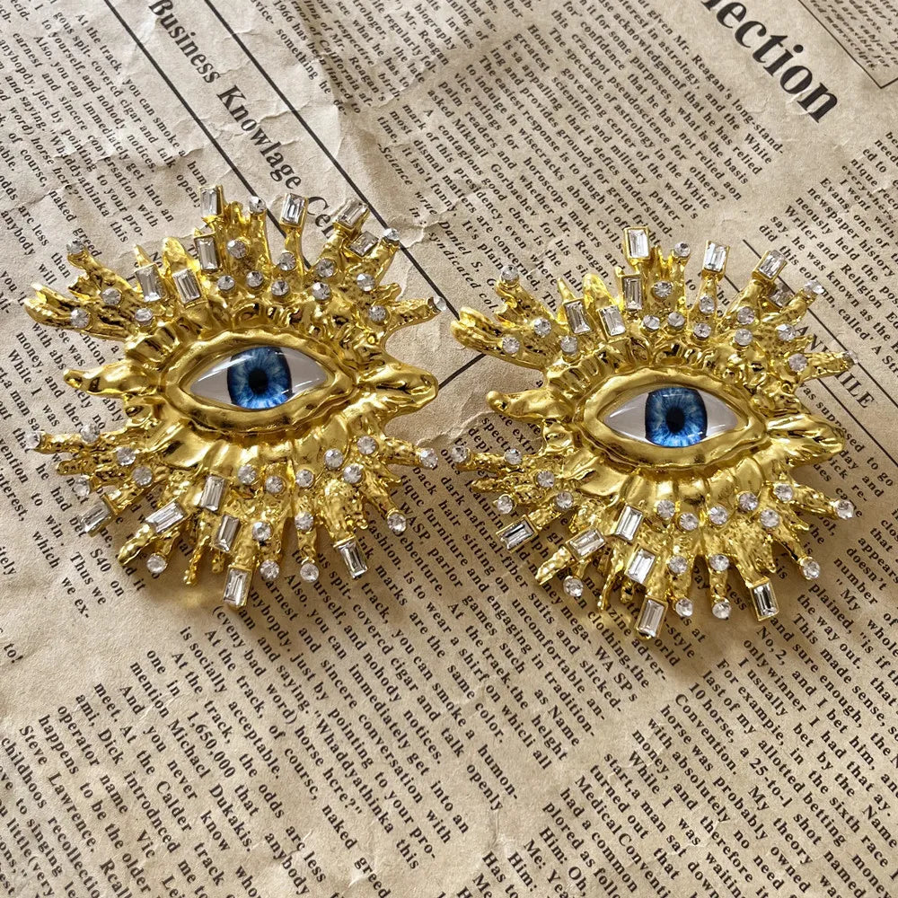 Statement Baroque Eye Earrings - Floral Fawna