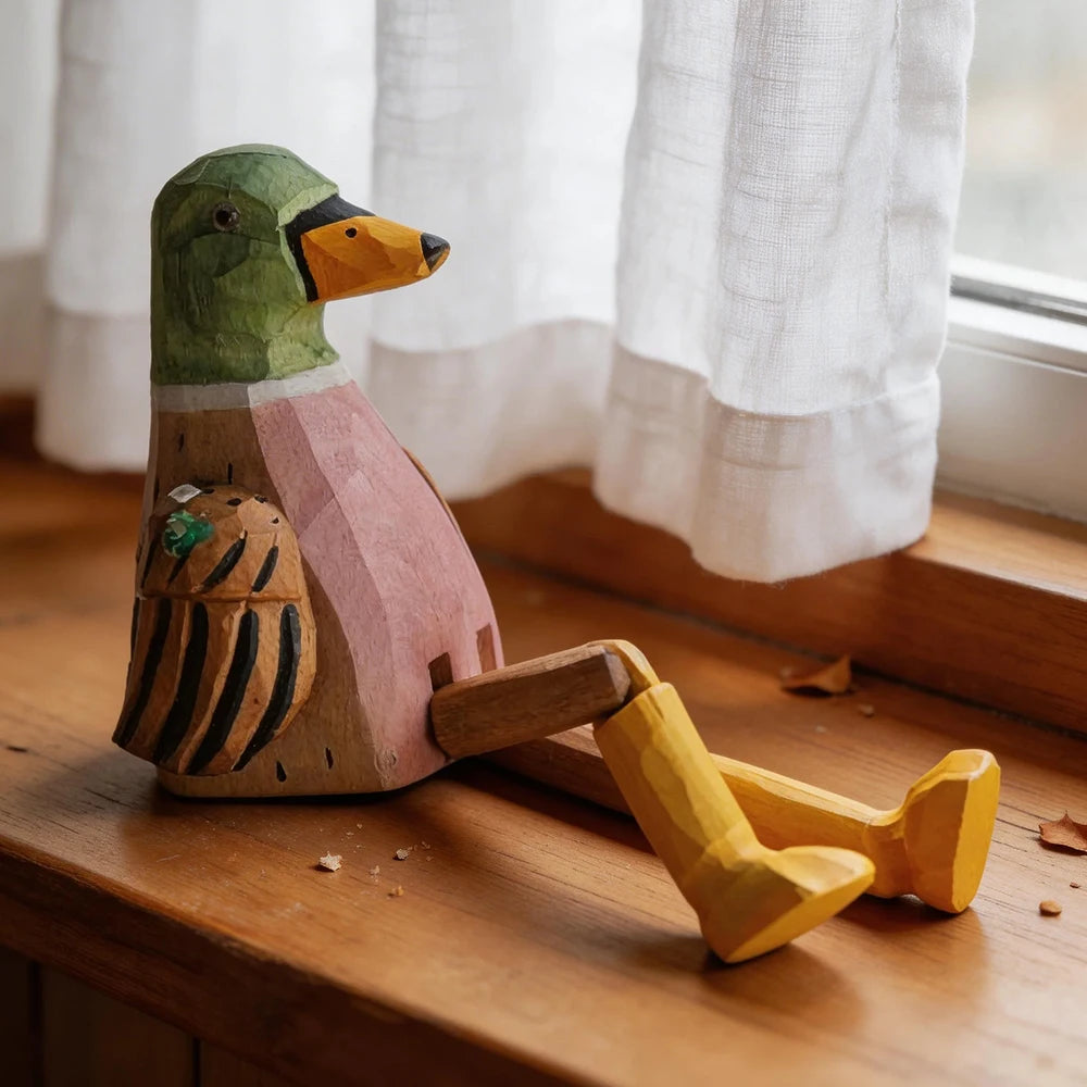 Wooden Duck Figurine