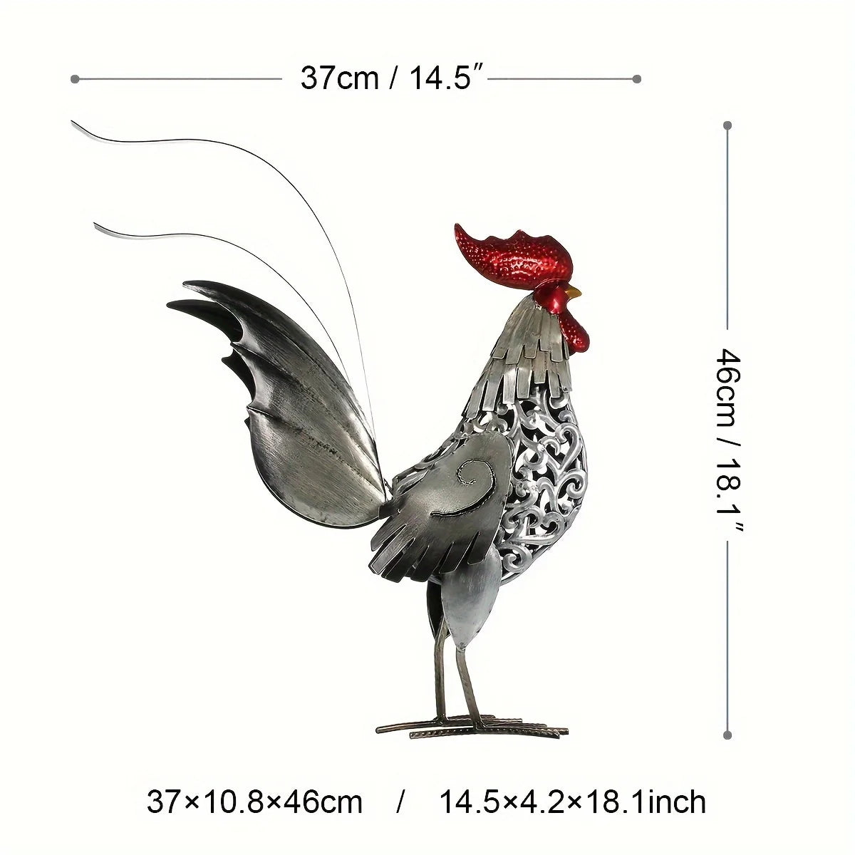 Metal Rooster Sculpture