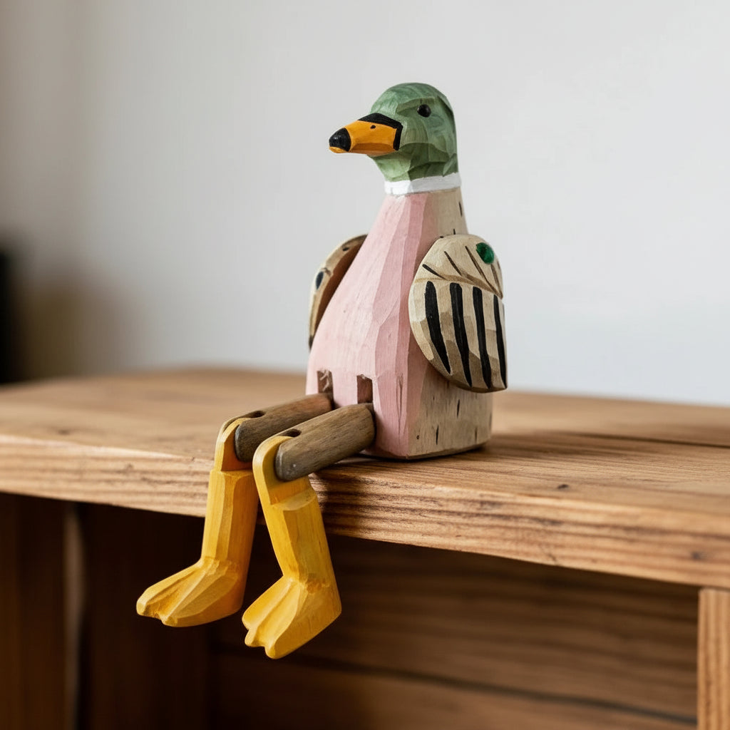 Wooden Duck Figurine