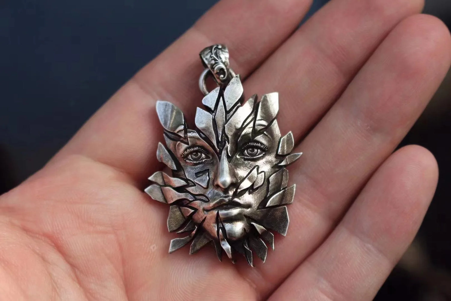 Sterling Silver Leaf Woman Pendant