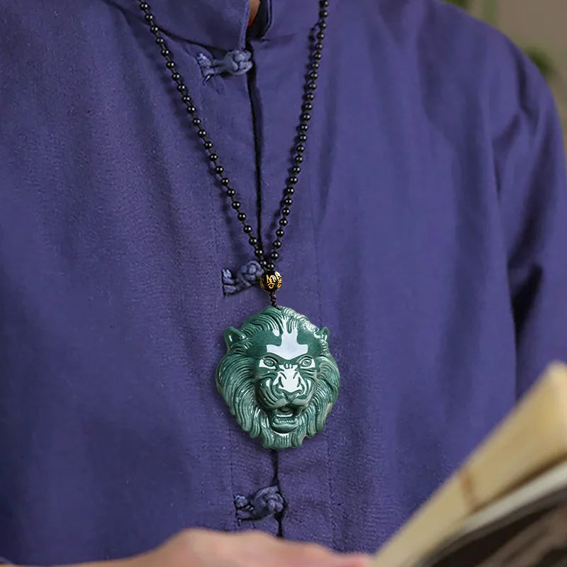 Jade Lion Head Necklace - Floral Fawna