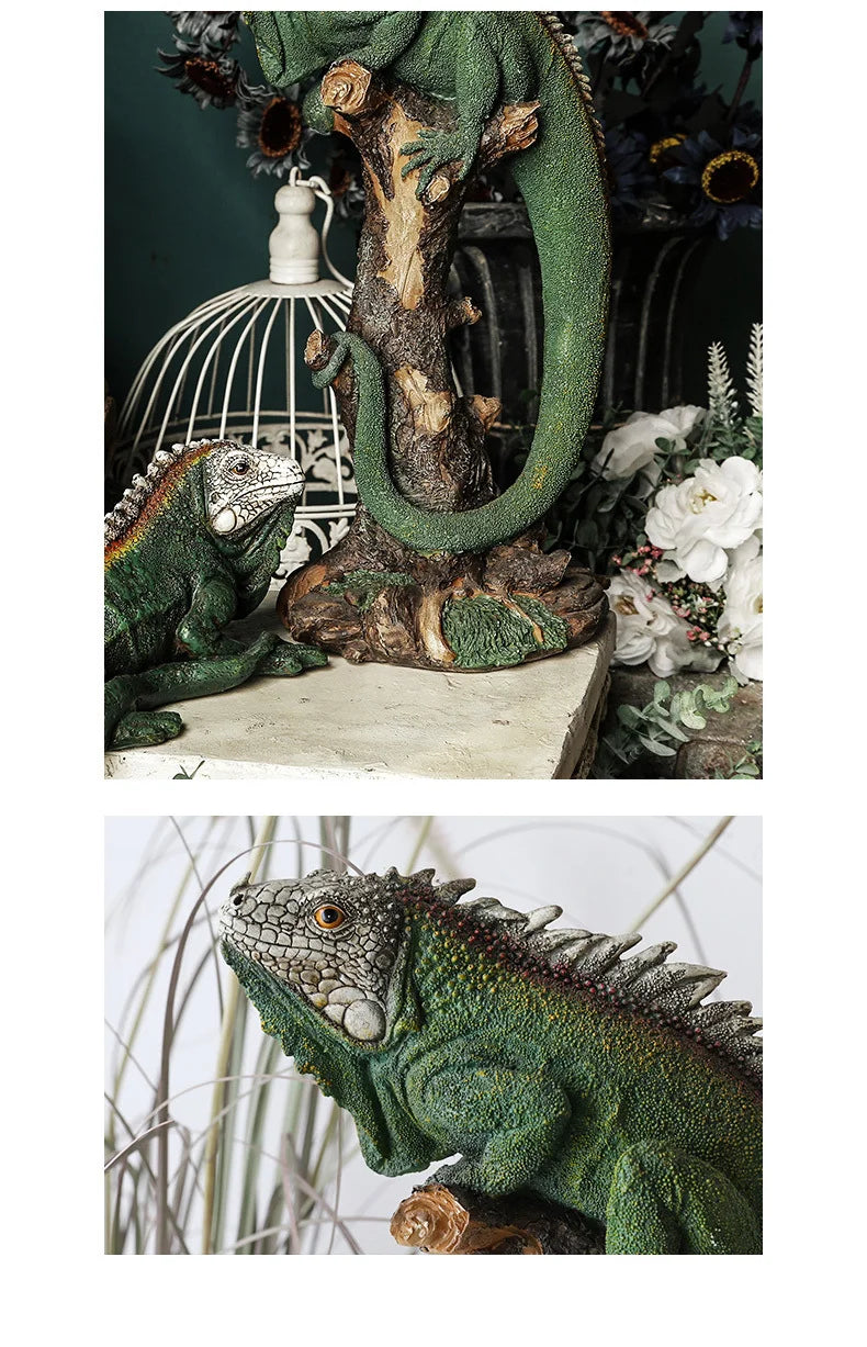 Realistic Iguana Sculpture