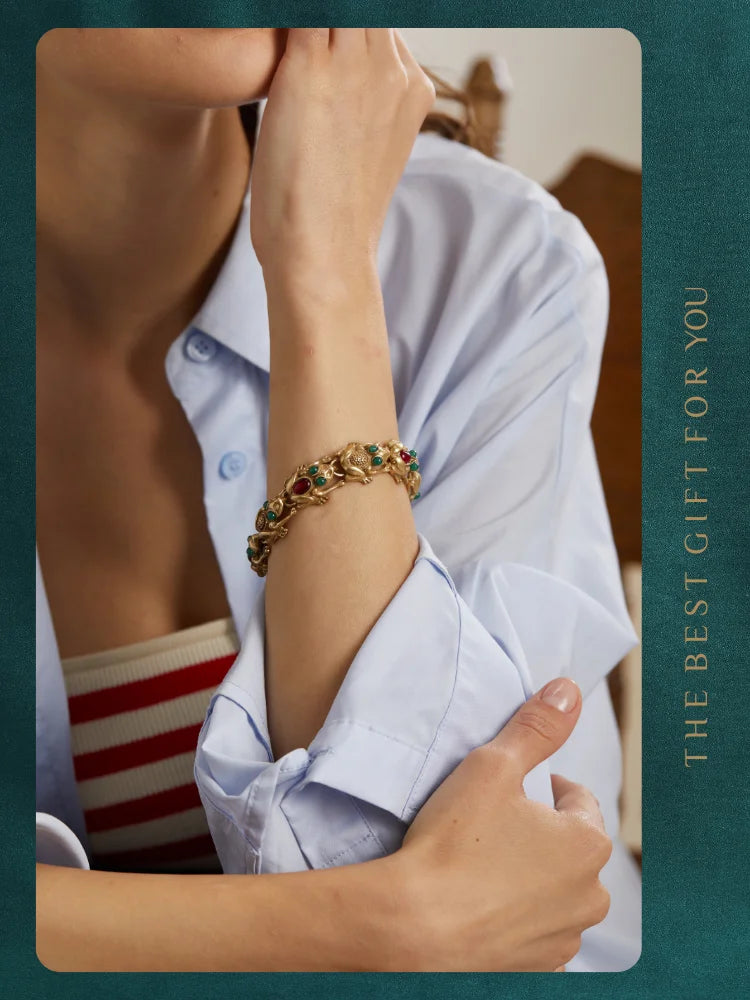 18K Gold Frog Plated Bracelet