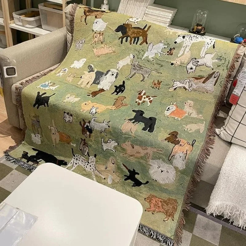 Dog Park Tapestry Throw