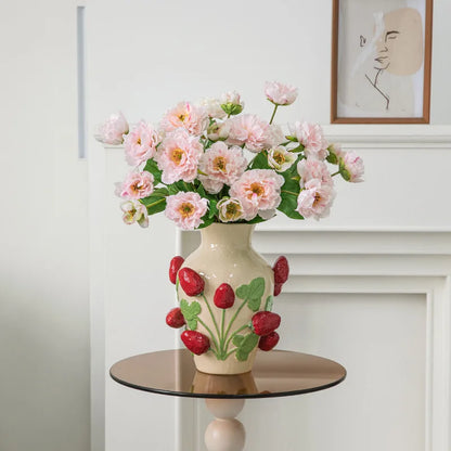 Strawberry Plant Ceramic Vase