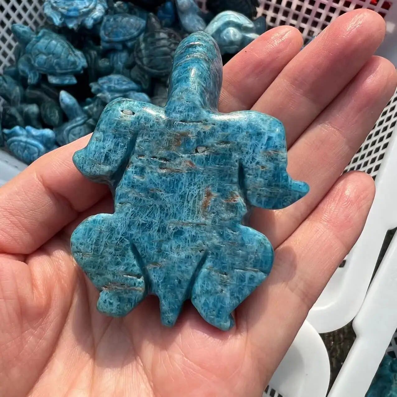 Lapis Lazuli Turtle Crystal - Floral Fawna