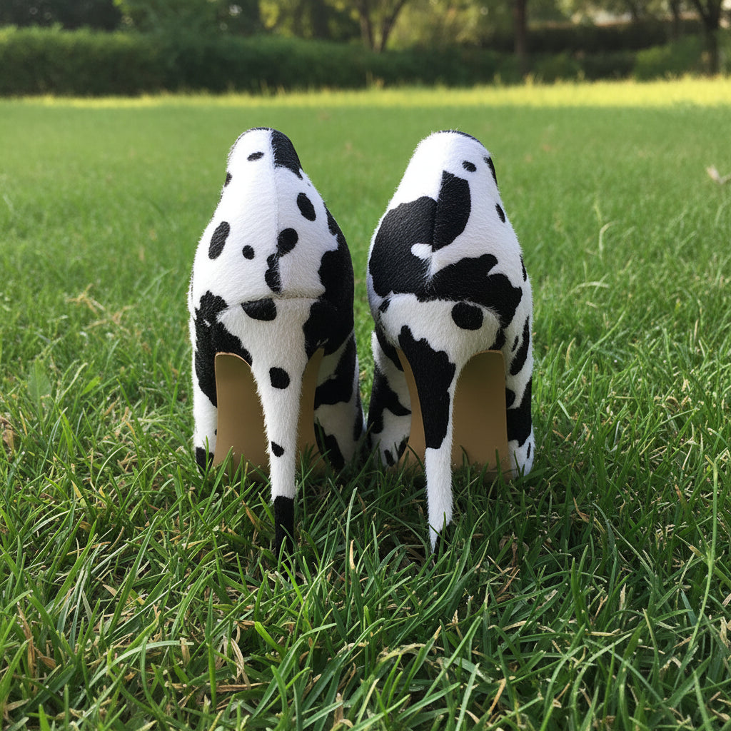 Cow Flock High Heels 🐄🖤
