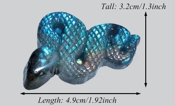 Labradorite Snake Carving - Floral Fawna