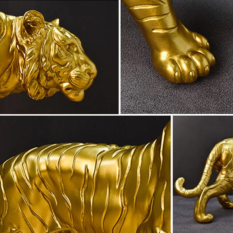 Gold Tiger Figurine - Floral Fawna
