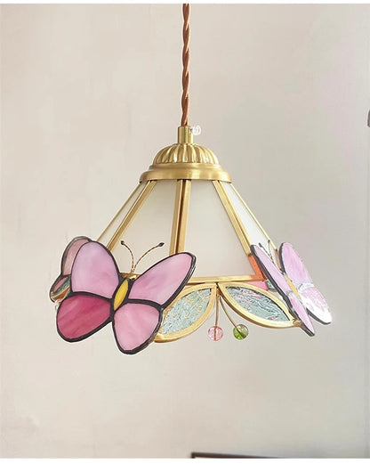 Glass Butterfly Pendant Light