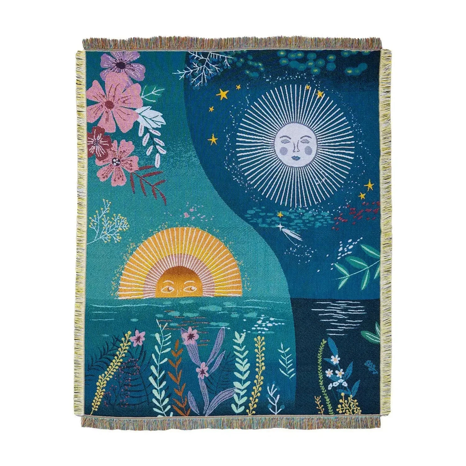 Celestial Floral Tapestry Throw - Floral Fawna