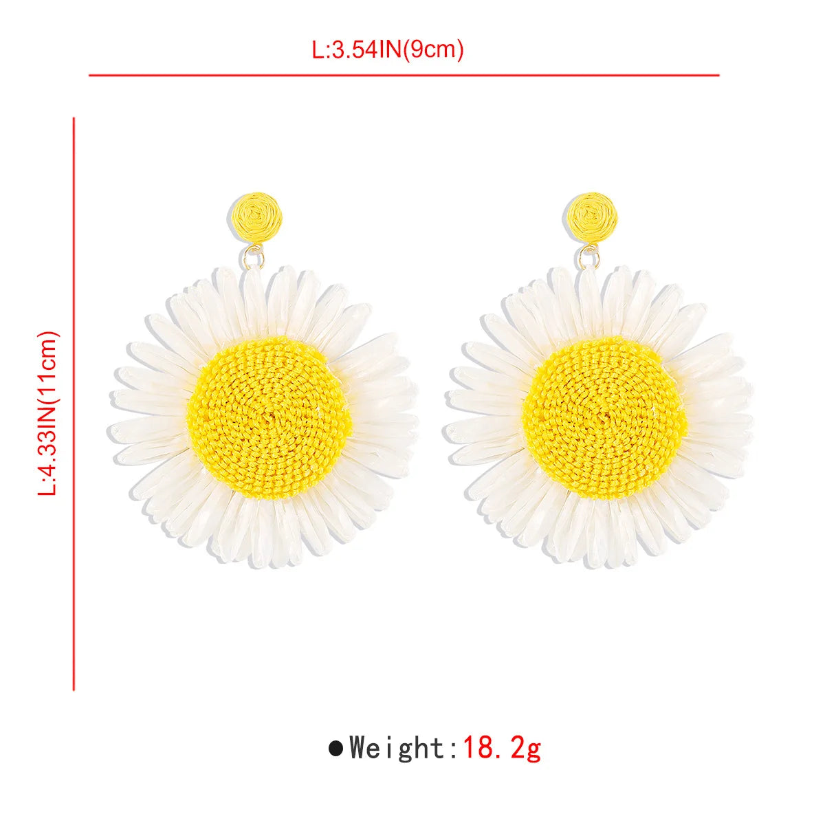 Rattan Sunflower Earrings - Floral Fawna