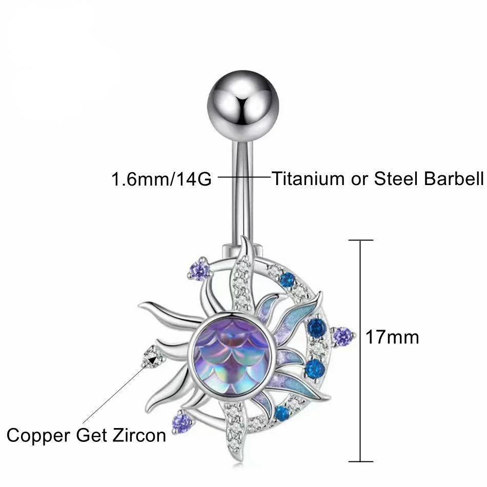 Celestial Zircon Belly Button Ring