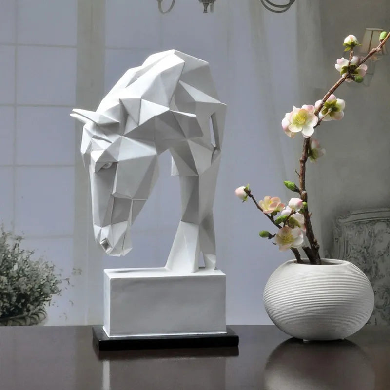 Origami Horse Head Sculpture - Floral Fawna