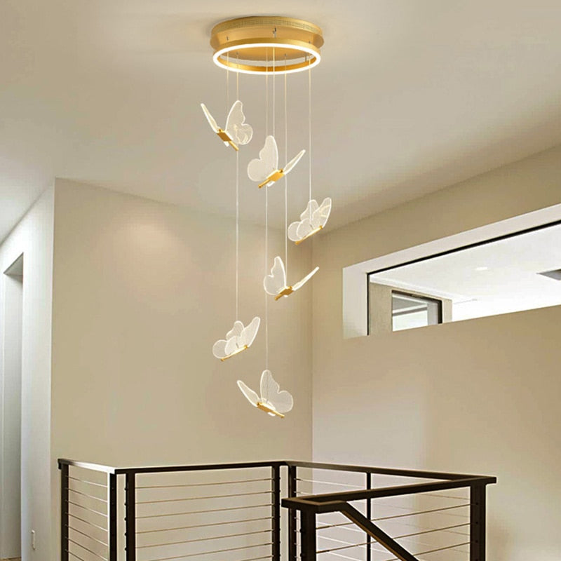 Nordic Butterfly Chandelier - Floral Fawna