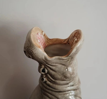 Hippopotamus Ceramic Vase