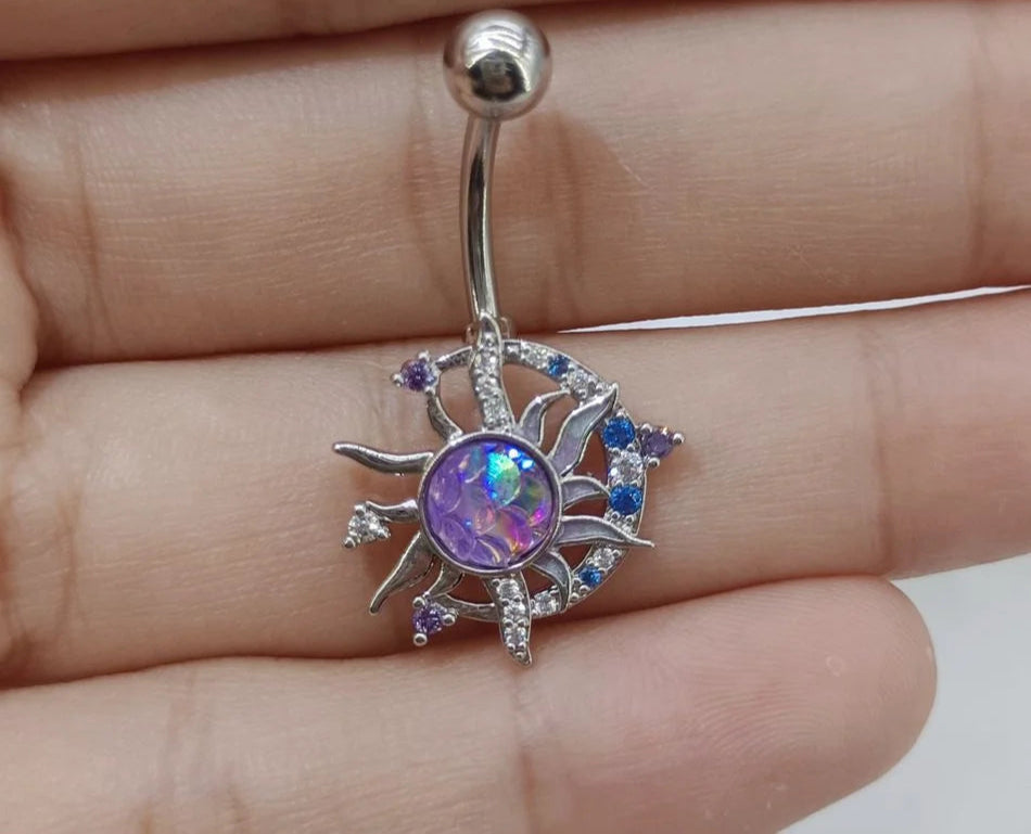 Celestial Zircon Belly Button Ring