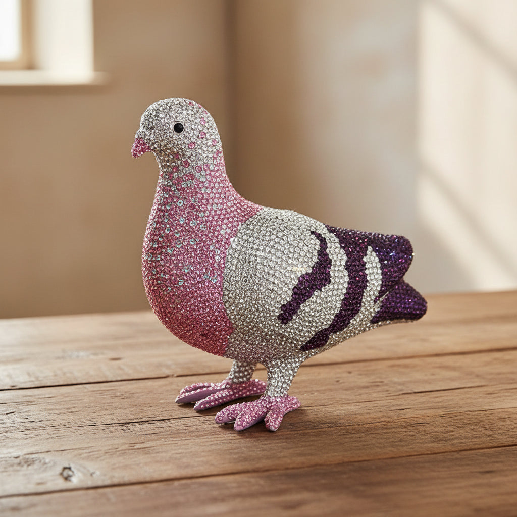 Crystal Pigeon Clutch Bag