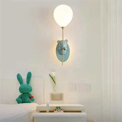 Bear Holding Balloon Wall Light