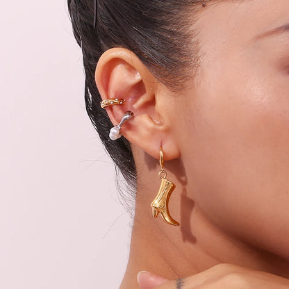 18K Gold Plated Pearl Ear Clips
