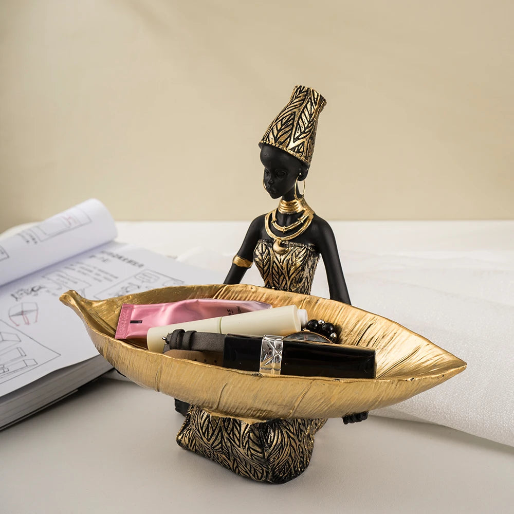 African Woman Trinket Tray