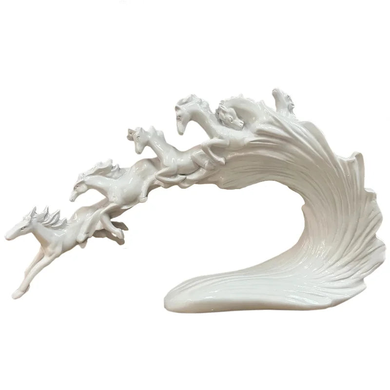 Nordic Galloping Horse Wave Sculpture