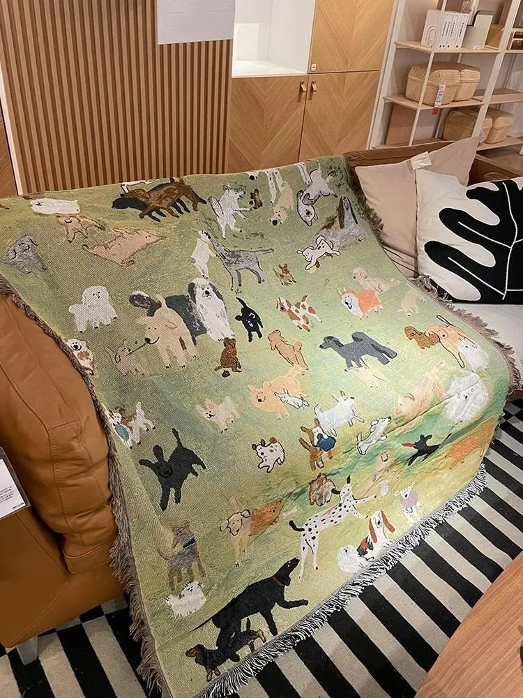 Dog Park Tapestry Throw