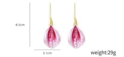 Pink Petal Dangle Earrings