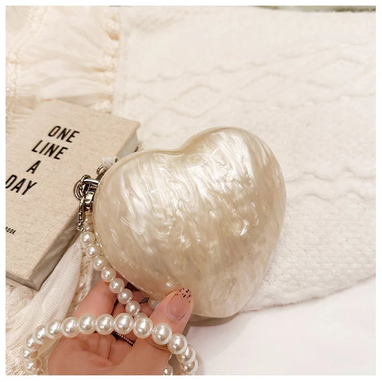 Pearl Heart Acrylic Bag