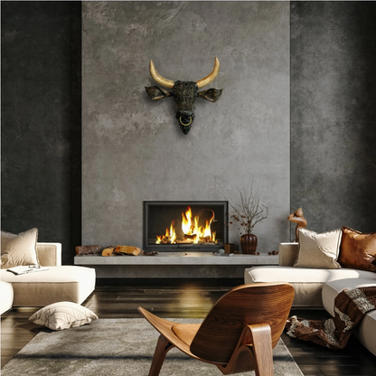 Steel Bulls Head Wall Hanging