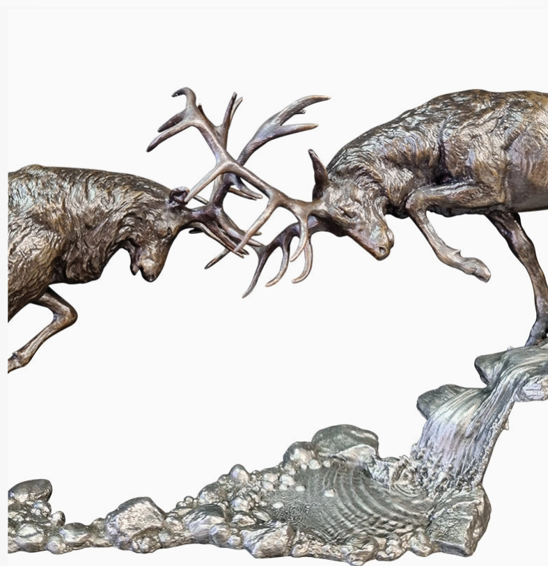 Dawn Duel - Rutting Stags Sculpture