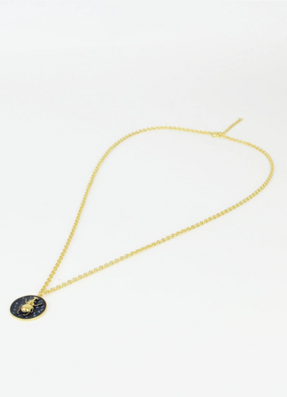 Enamel Beetle Necklace