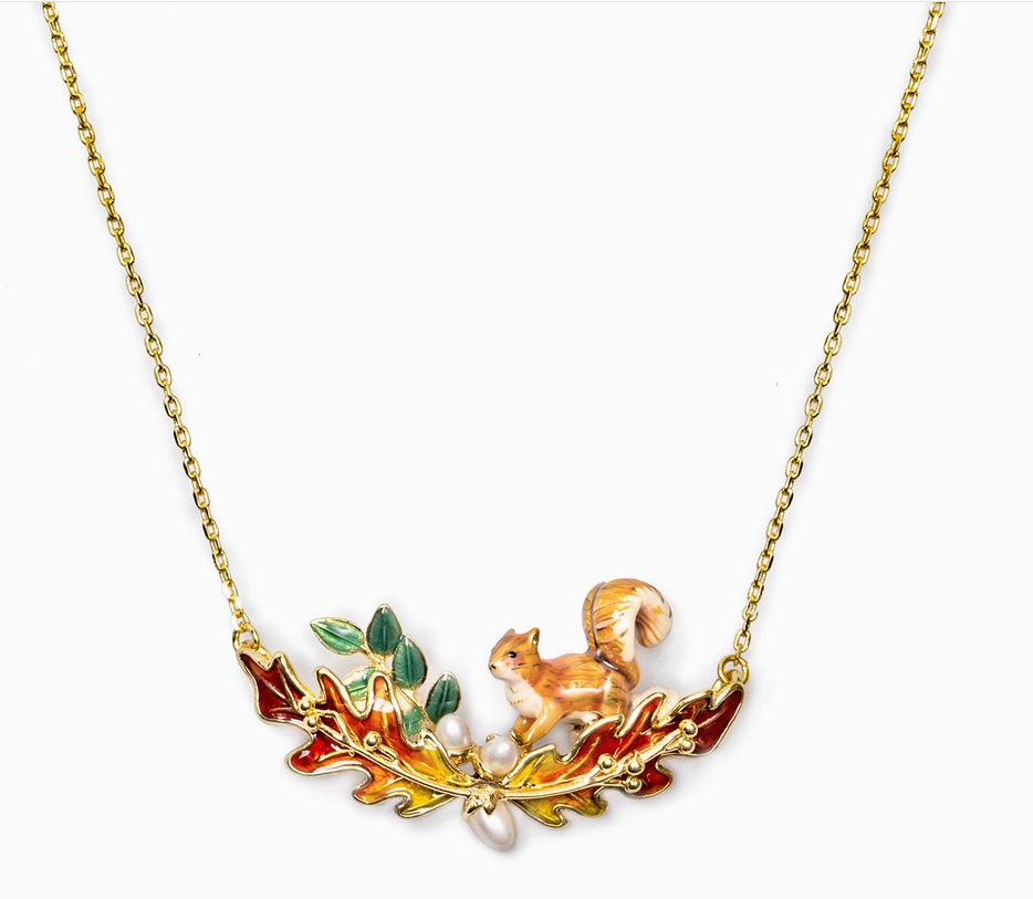 Squirrel &amp; Acorn Necklace