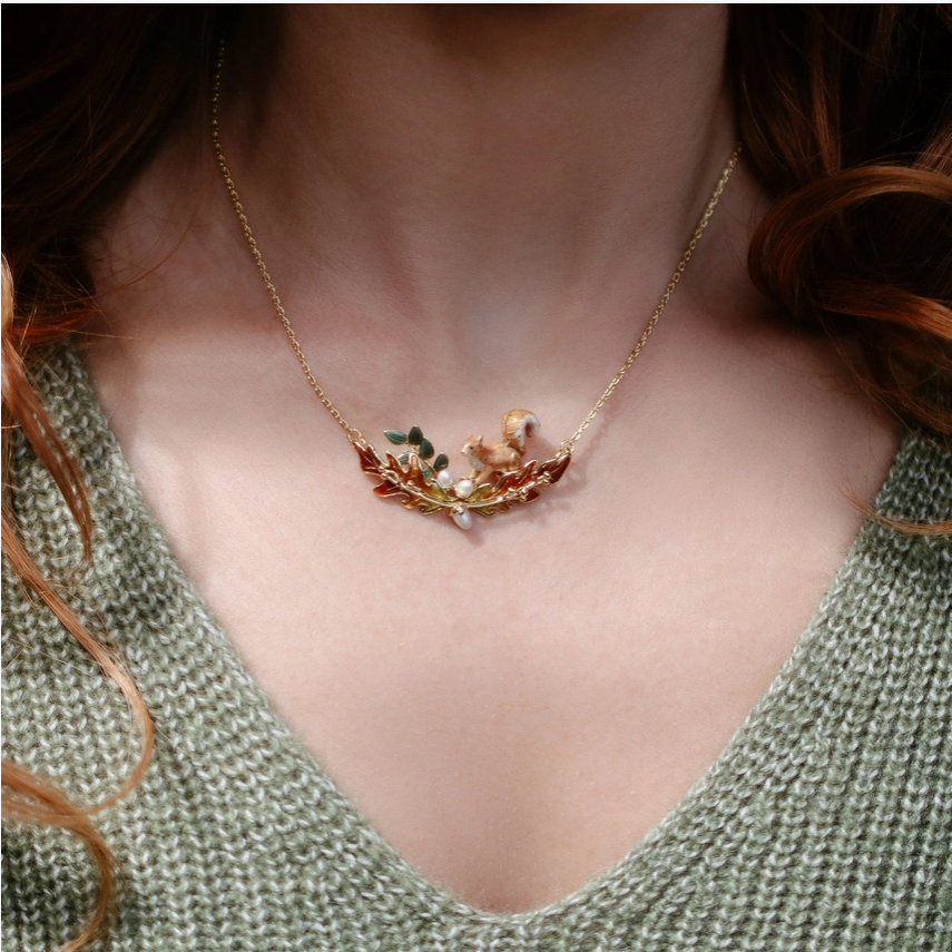 Squirrel &amp; Acorn Necklace