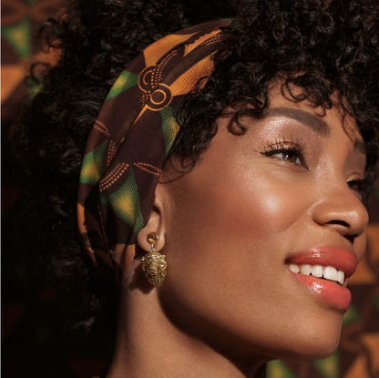 Lion Head and Tigers Eye Drop Earrings