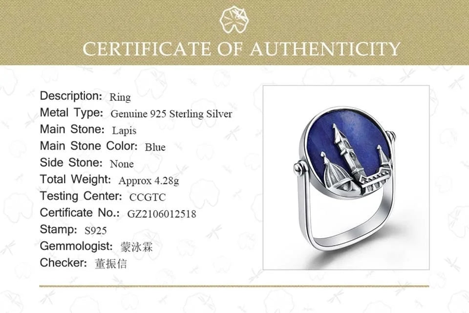 Sterling Silver Aventurine Cathedral Ring