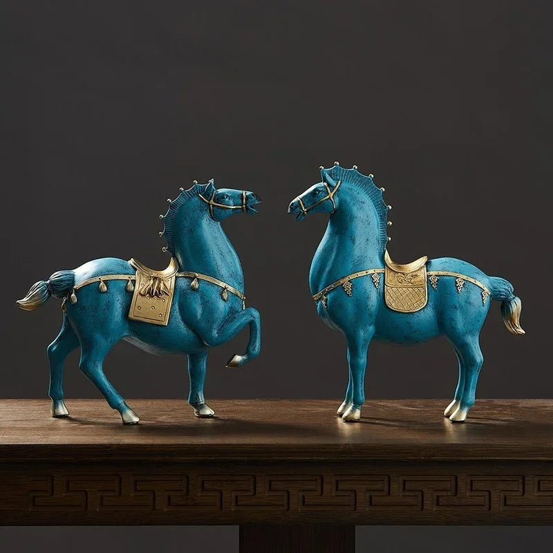 Royal Blue Horse Ornament - Floral Fawna
