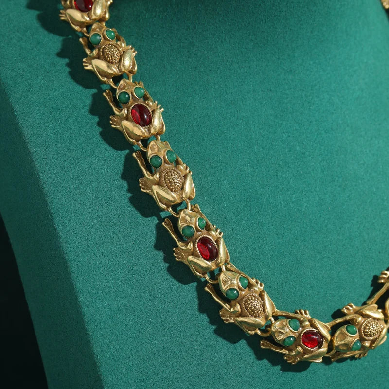 18K Gold Frog Plated Necklace