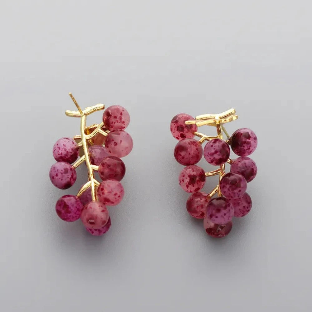 Luxurious Grape Earrings - Floral Fawna