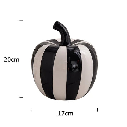 Black and White Striped Fruit Sculpture