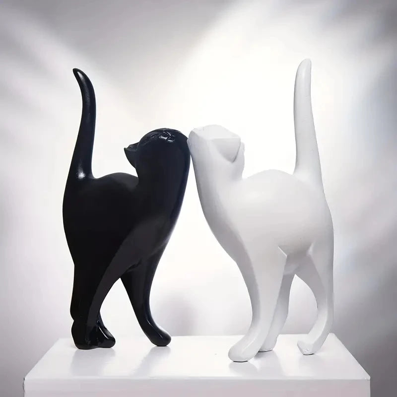 Resin Cat Sculpture - Floral Fawna