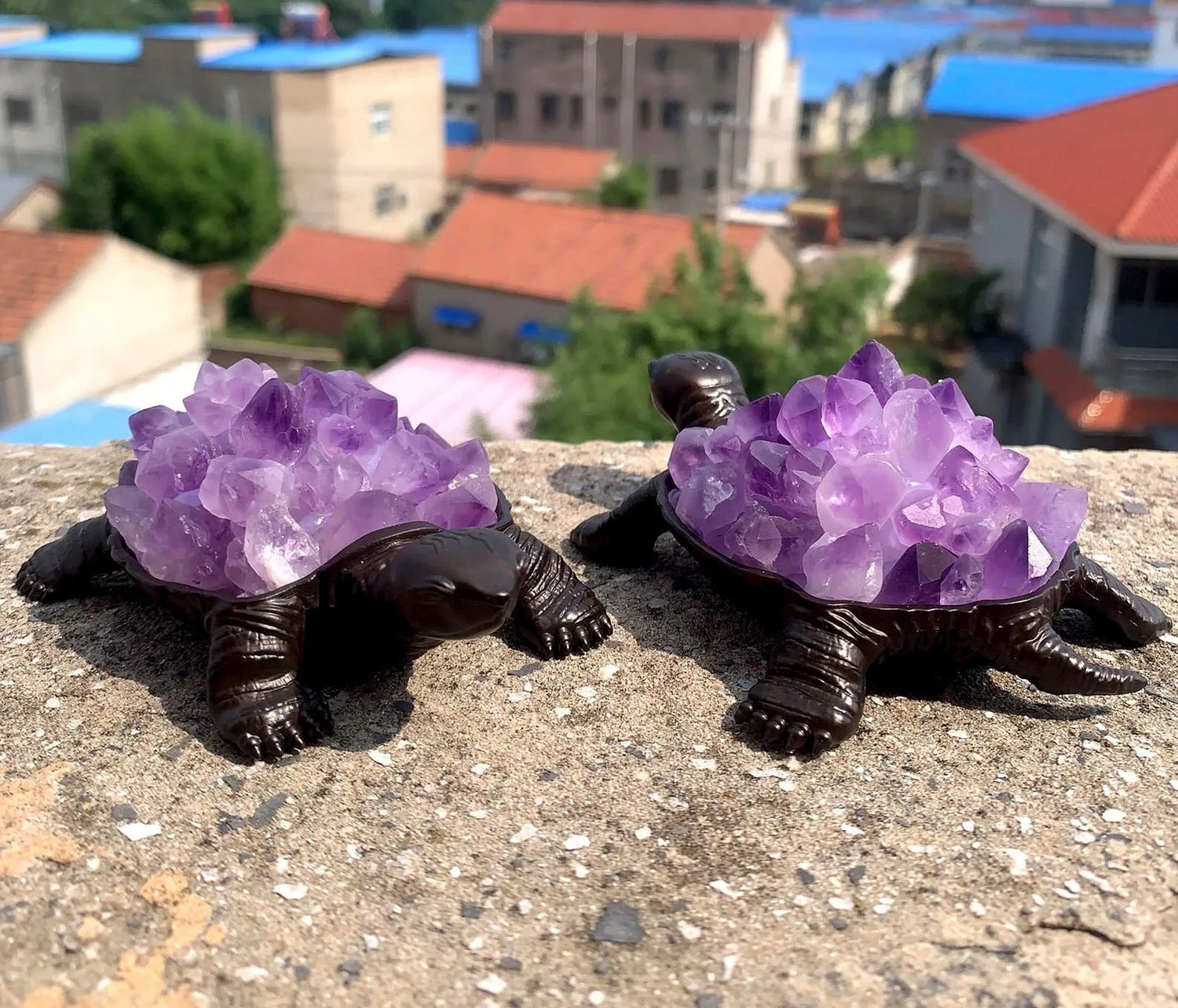 Amethyst Tortoise Crystal - Floral Fawna