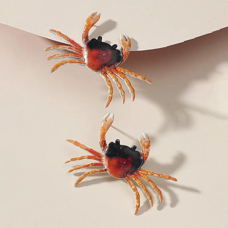 Realistic Crab Earrings - Floral Fawna