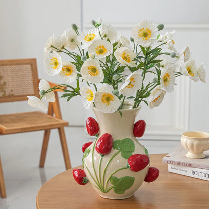 Strawberry Plant Ceramic Vase